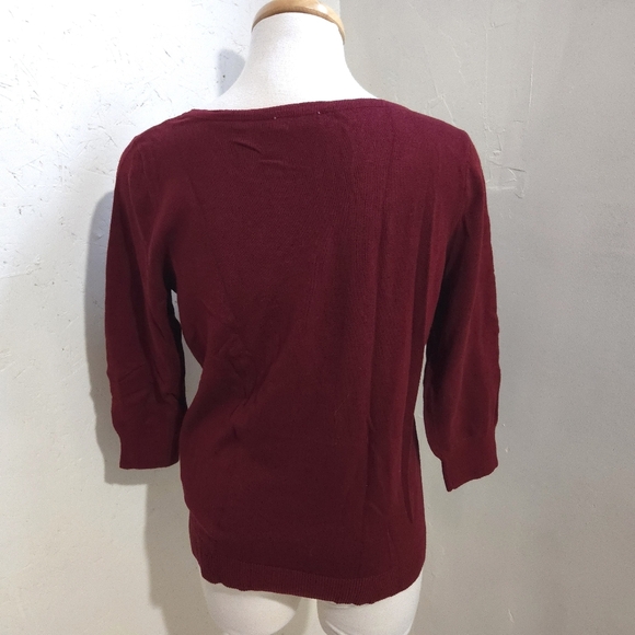 Rickis | Embellished rhinestone Burgundy Women's Top cropped sleeves - Picture 6 of 10